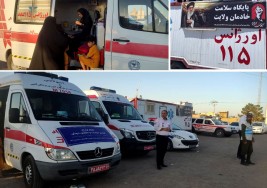 استقرار ایستگاه درمان اضطراری اورژانس دانشگاه علوم پزشکی گناباد در مبادی ورودی استان خراسان جنوبی